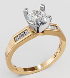 Anillo de Compromiso en Oro de 14K con Diamantes