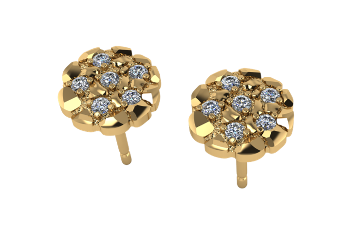 Aretes de Nugget con Diamantes