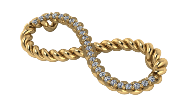 Collar de Infinito Corchado con diamantes