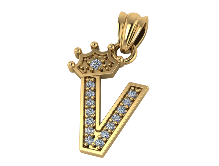 Colgante de Letra con Corona