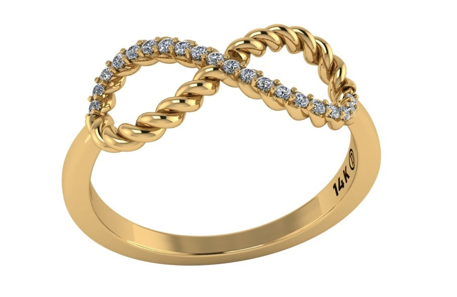 Anillo Infinito Trenzado con Diamantes
