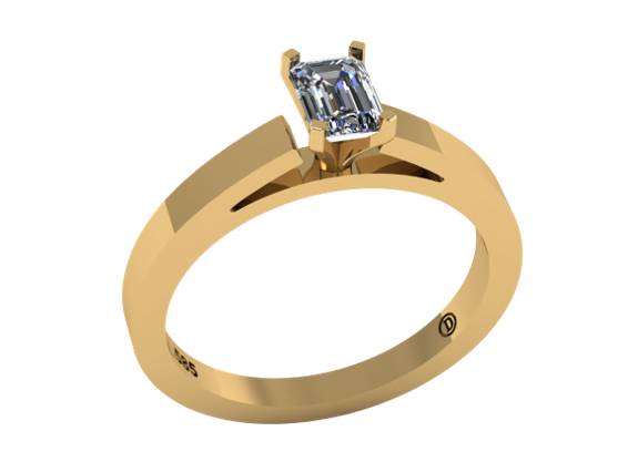 Anillo de Compromiso con Diamante Esmeralda