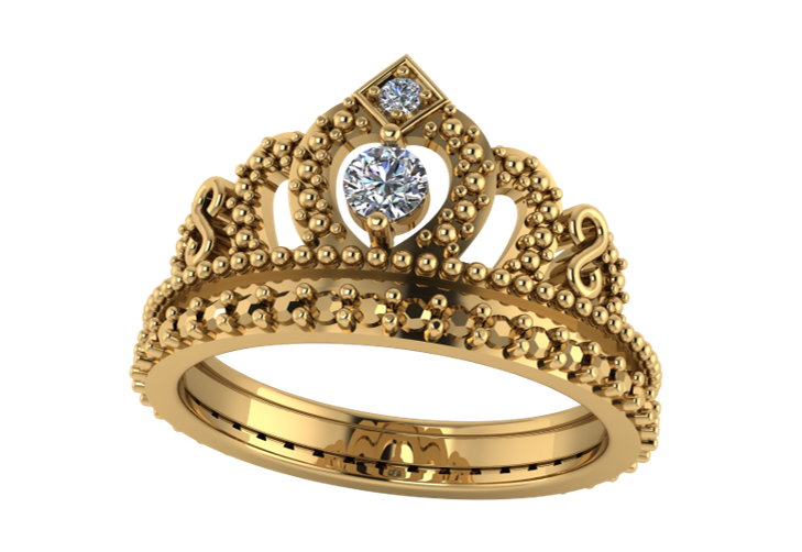 Anillo de Corona con Diamantes