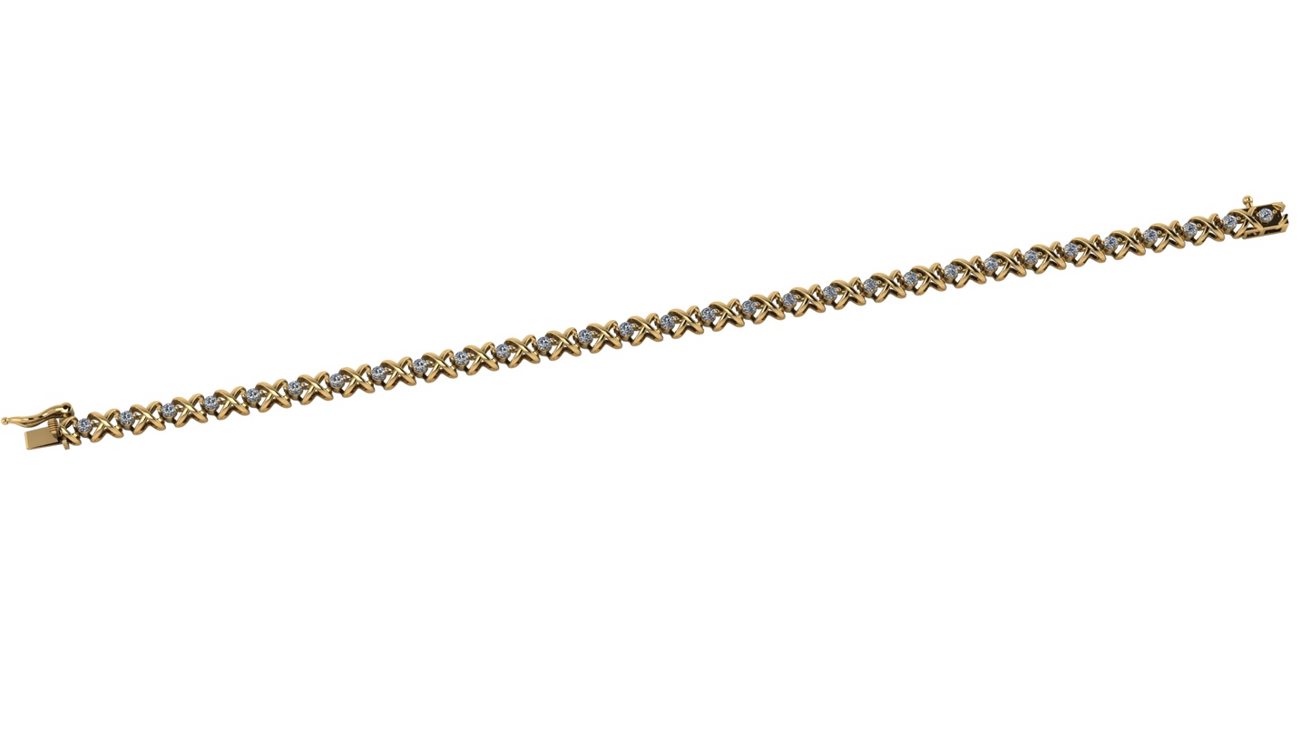 Brazalete de X con Diamantes 1ct