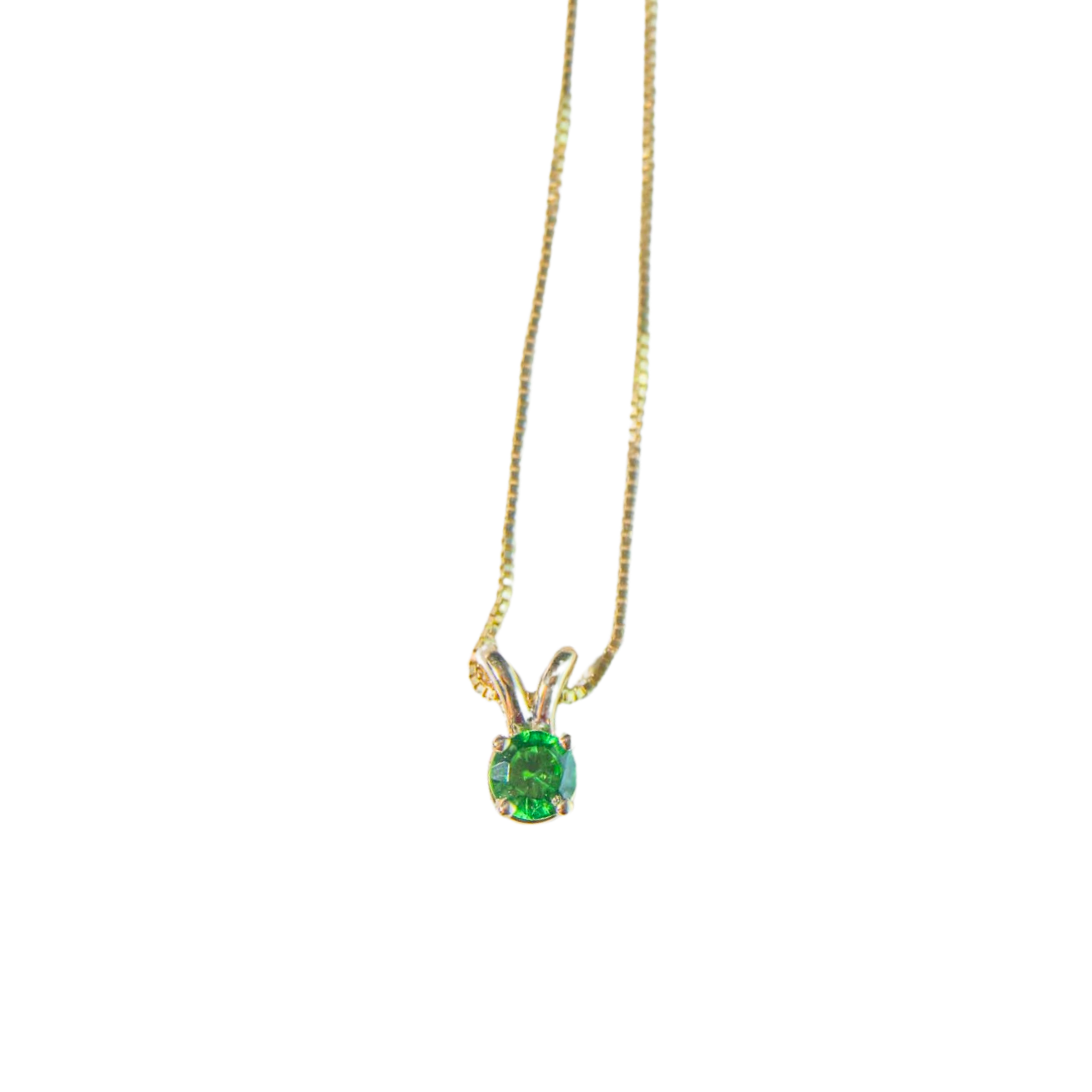 Colgante Esmeralda Con Cadena De Oro