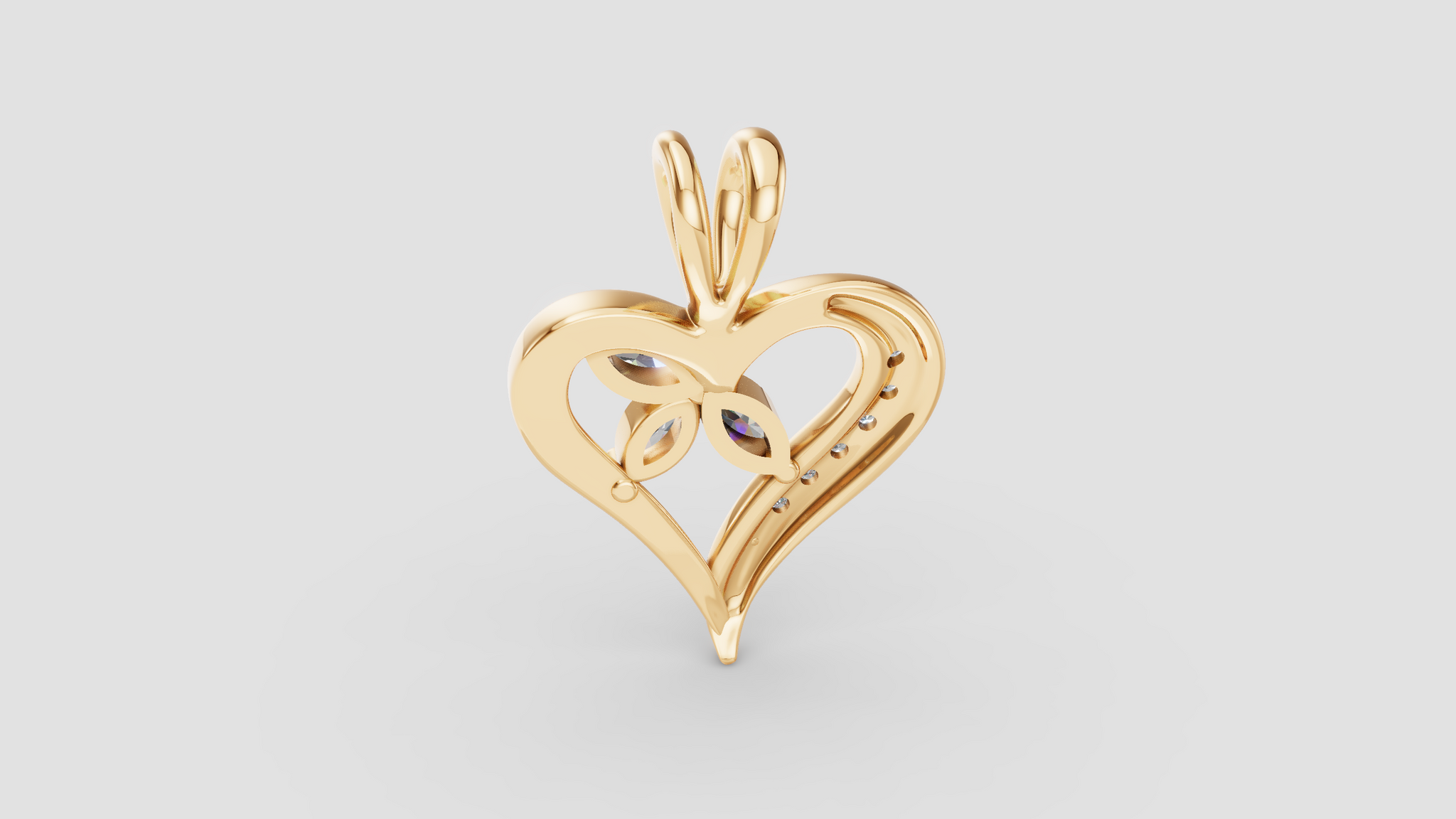 Colgante Corazón con Flor