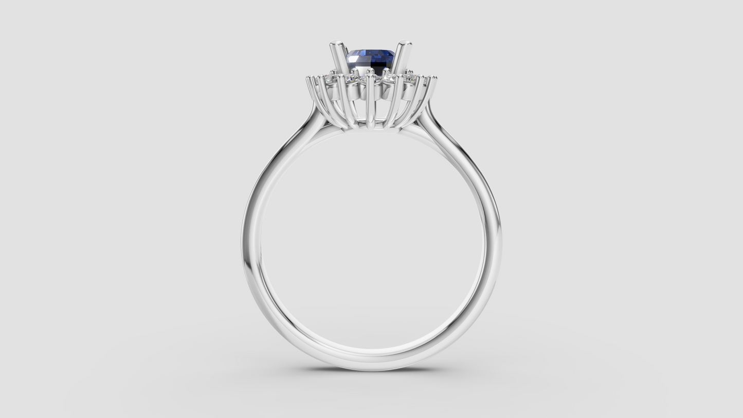 Sapphire Ring with Diamonds