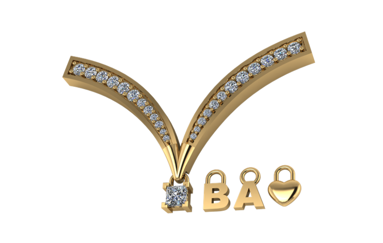 Collar en V con Diamantes y Dije