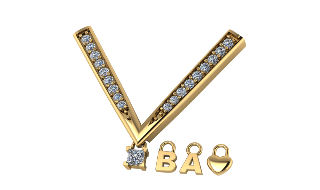 Collar Angular con Diamantes y Dije