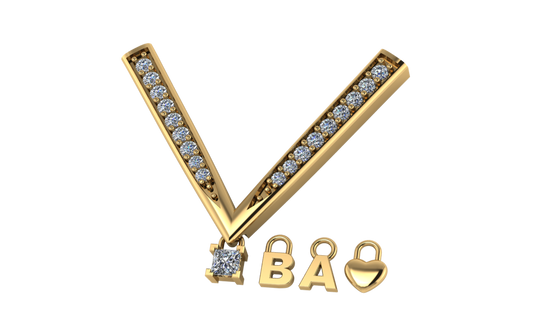 Collar Angular con Diamantes y Dije