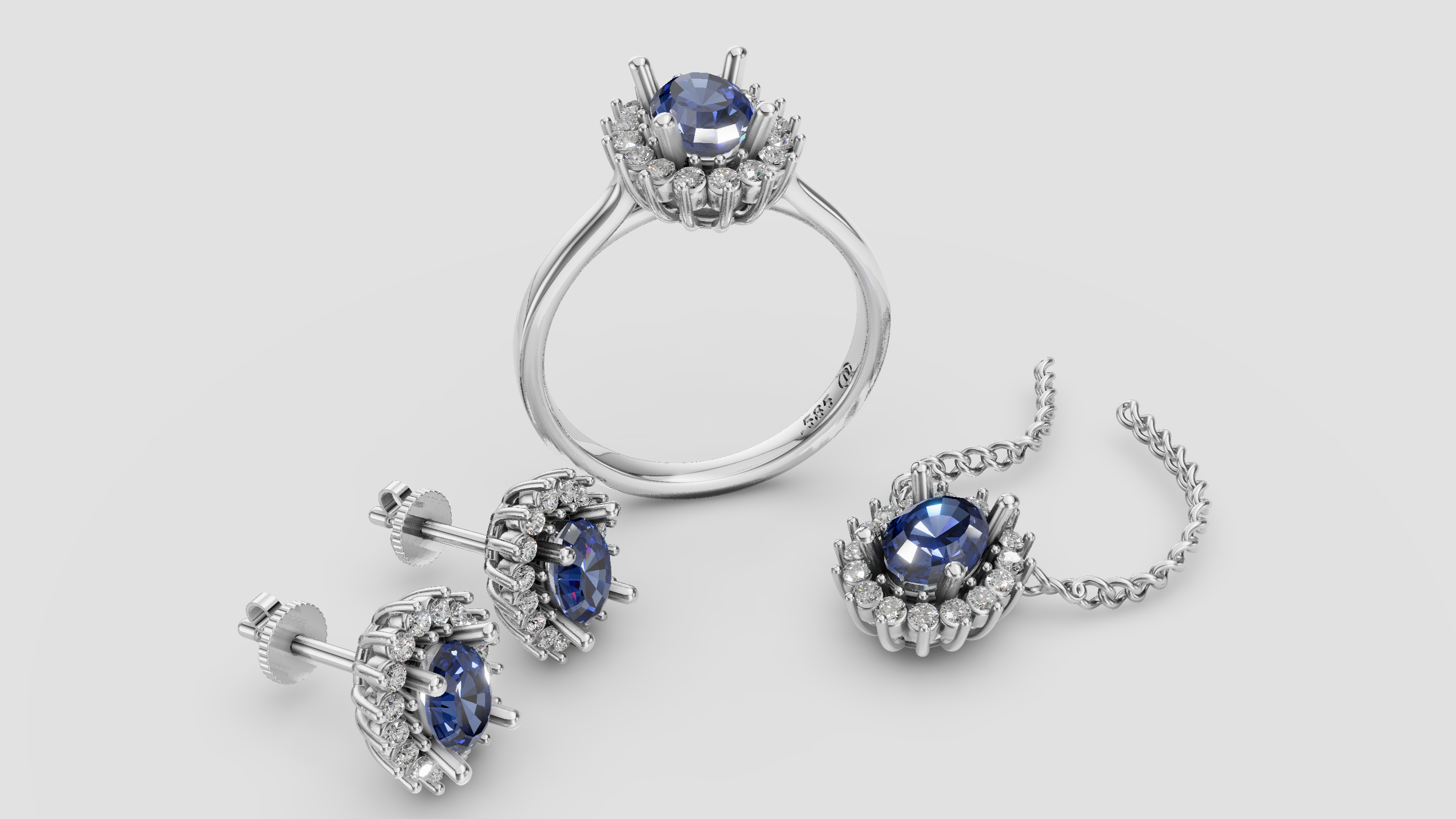 Sapphire and Diamond Set