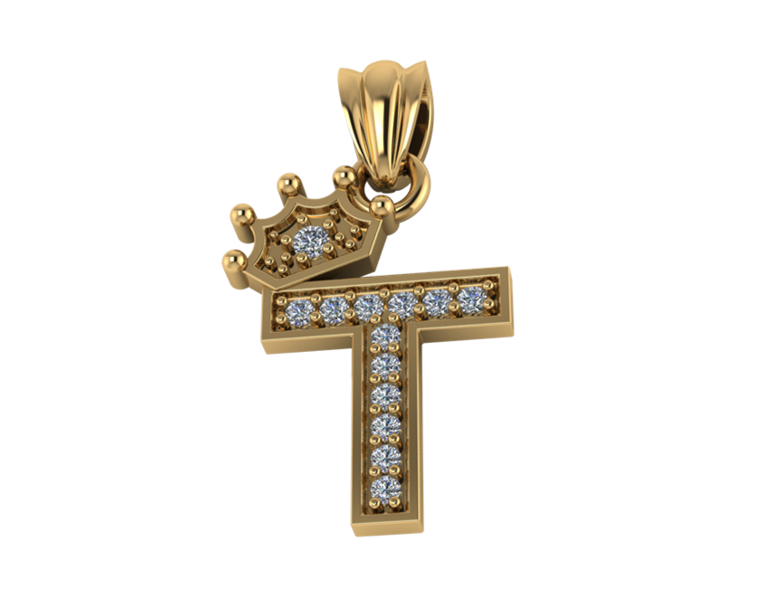 Colgante de Letra con Corona
