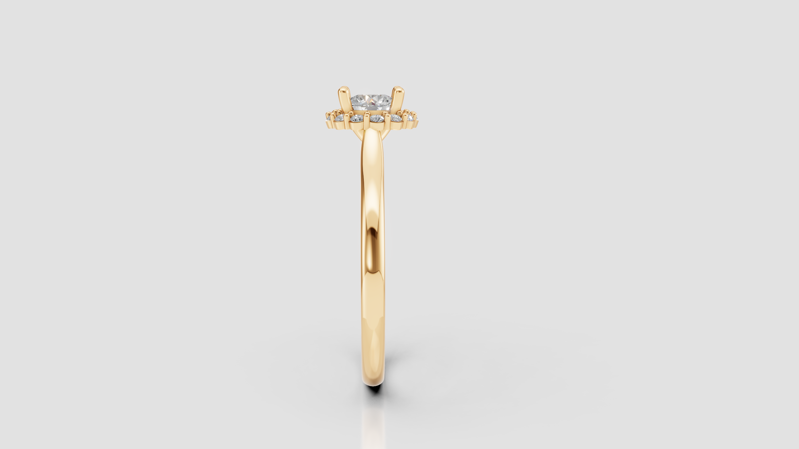 Anillo de Cóctel Redondo con Halo