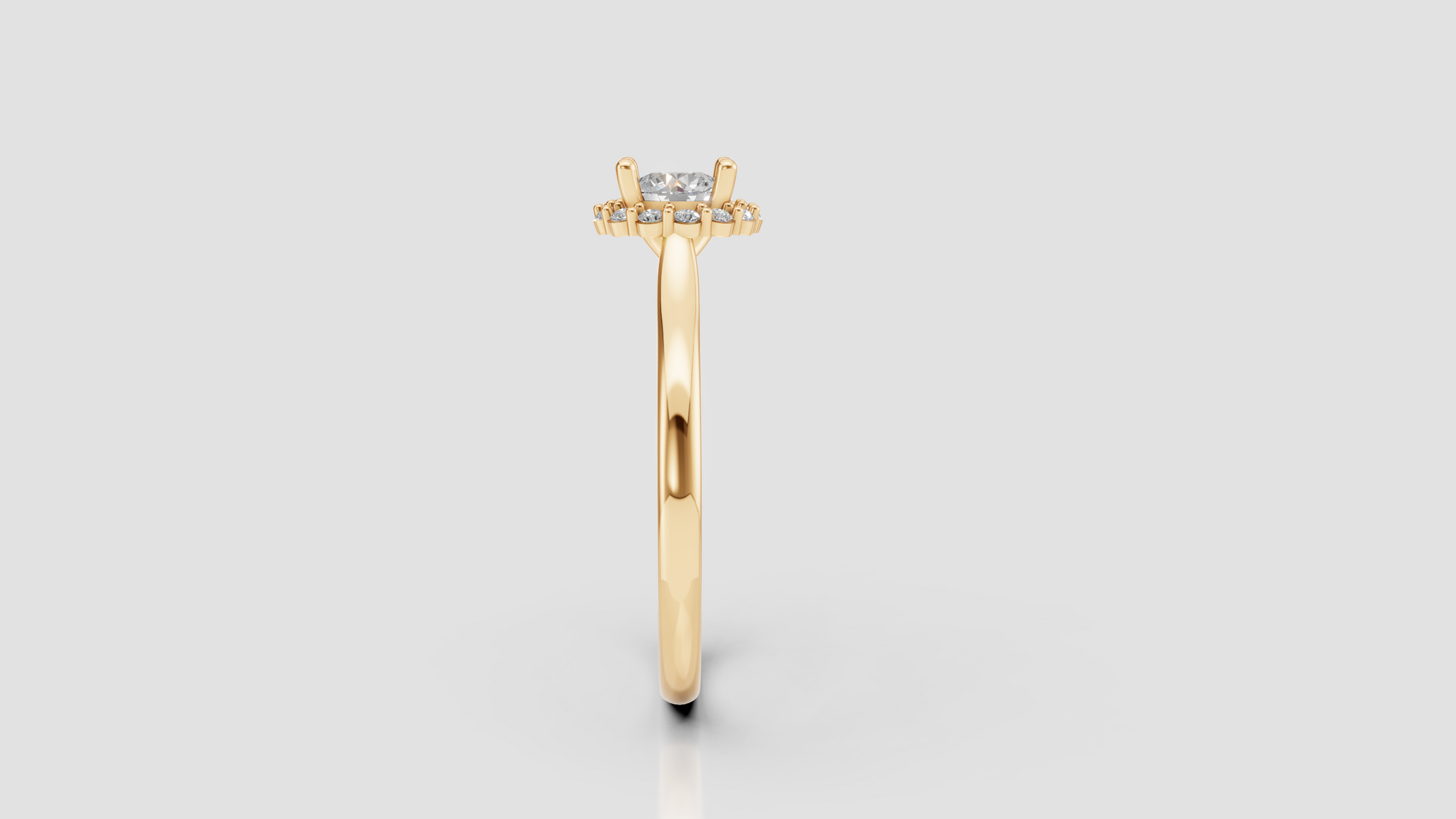 Anillo de Cóctel Redondo con Halo