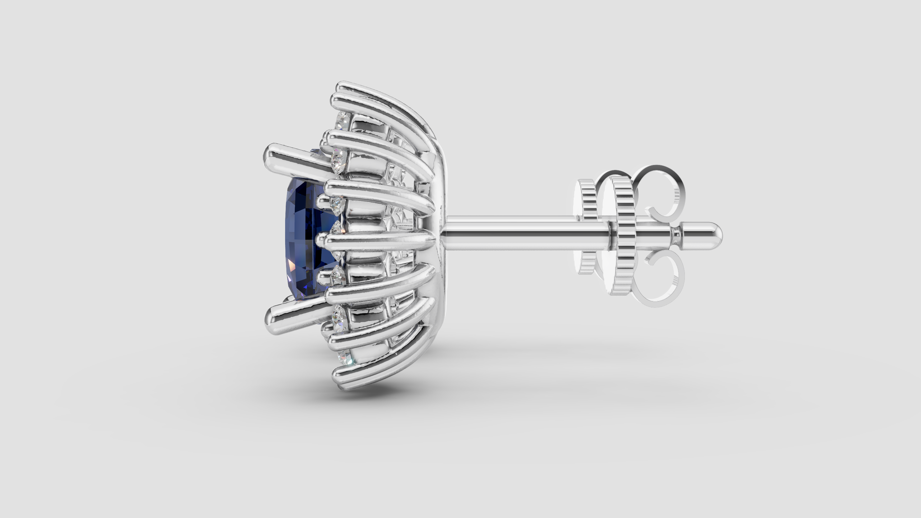 Sapphire Earrings with Diamonds