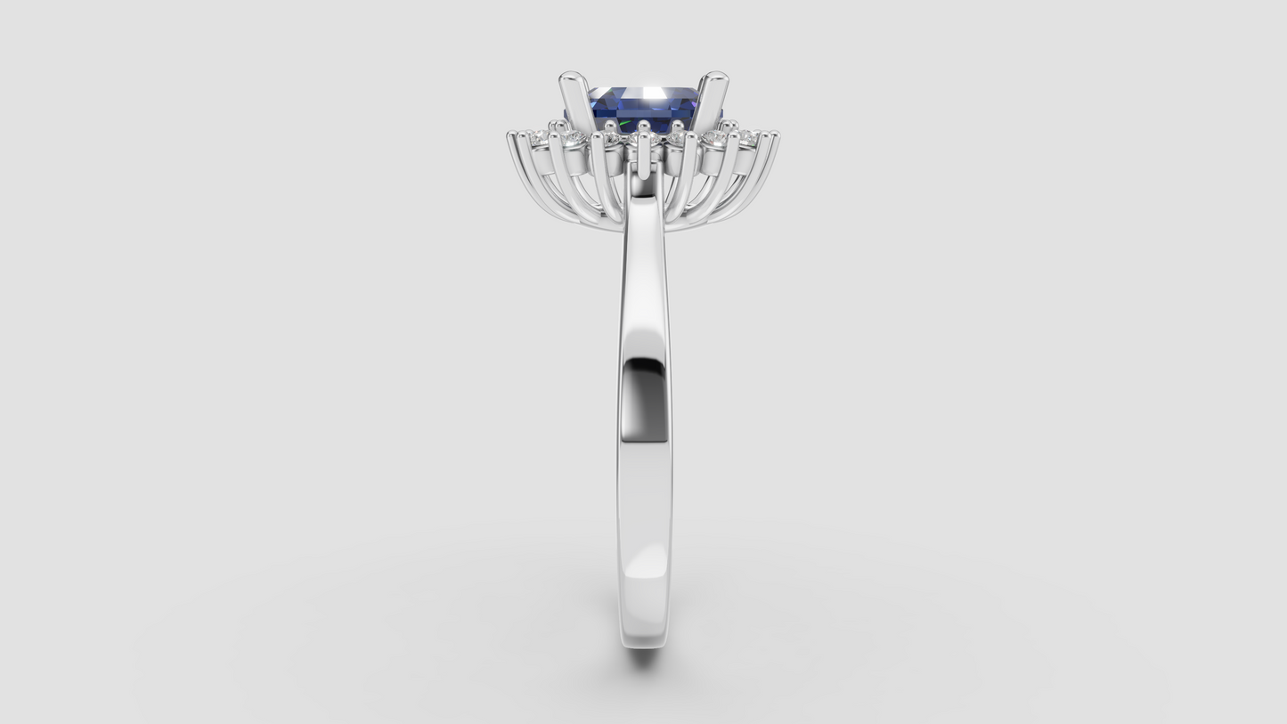 Sapphire Ring with Diamonds