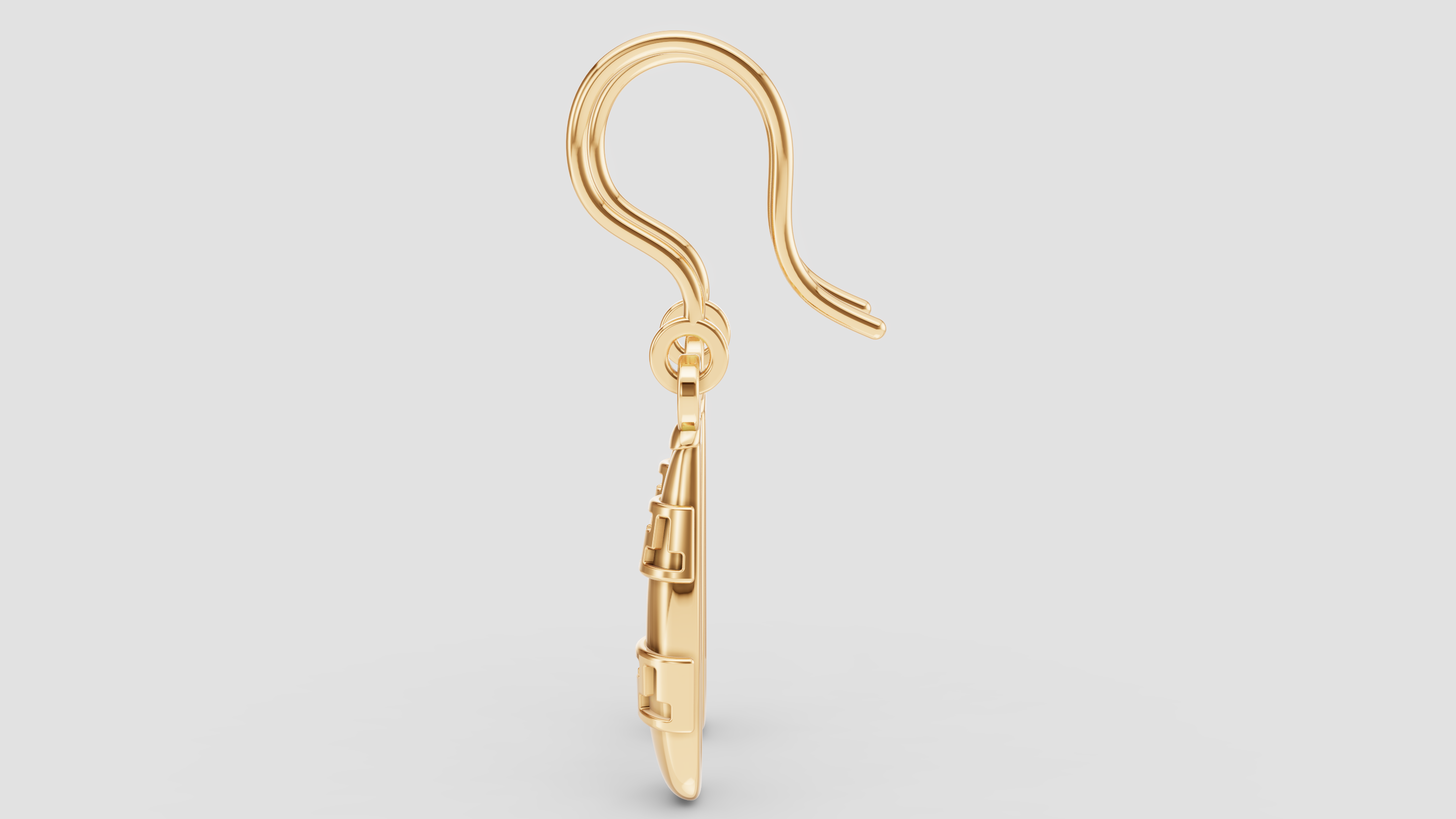 Drop earrings with relief