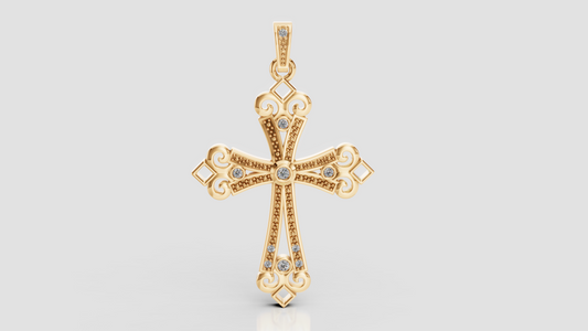 Colgante de Cruz Flor de Lis