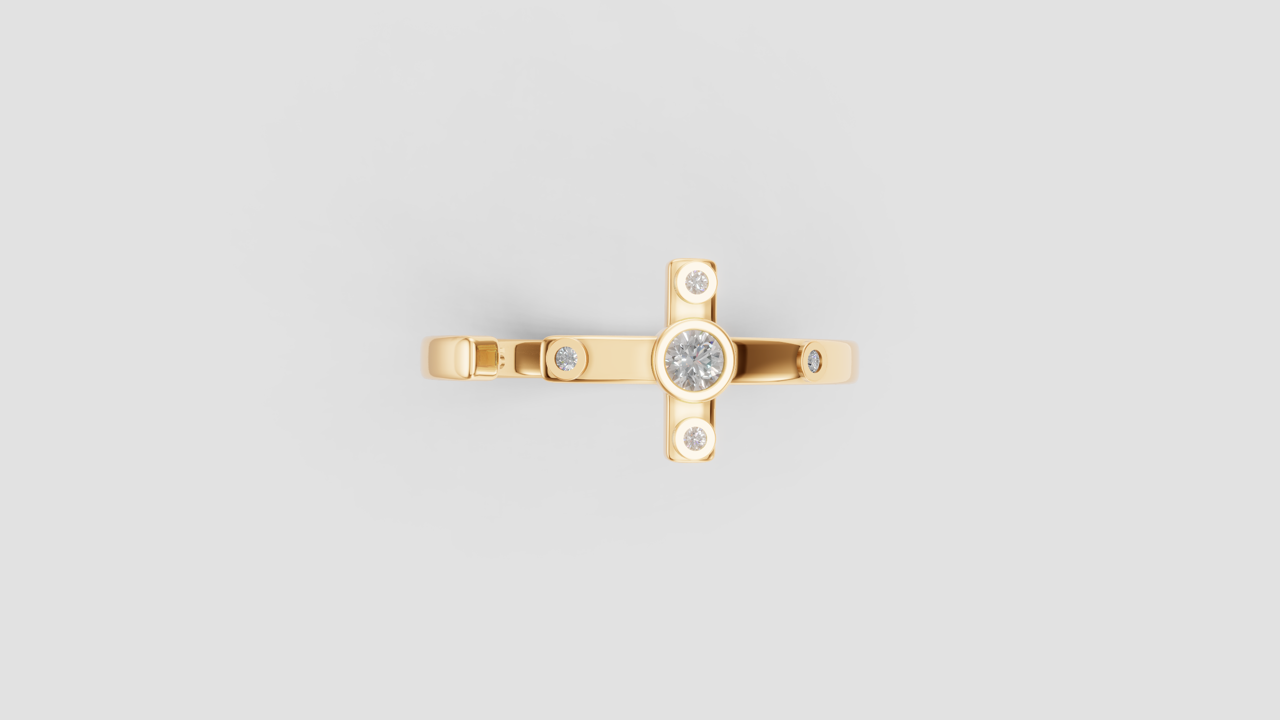 Anillo de Cruz con Banda Abierta