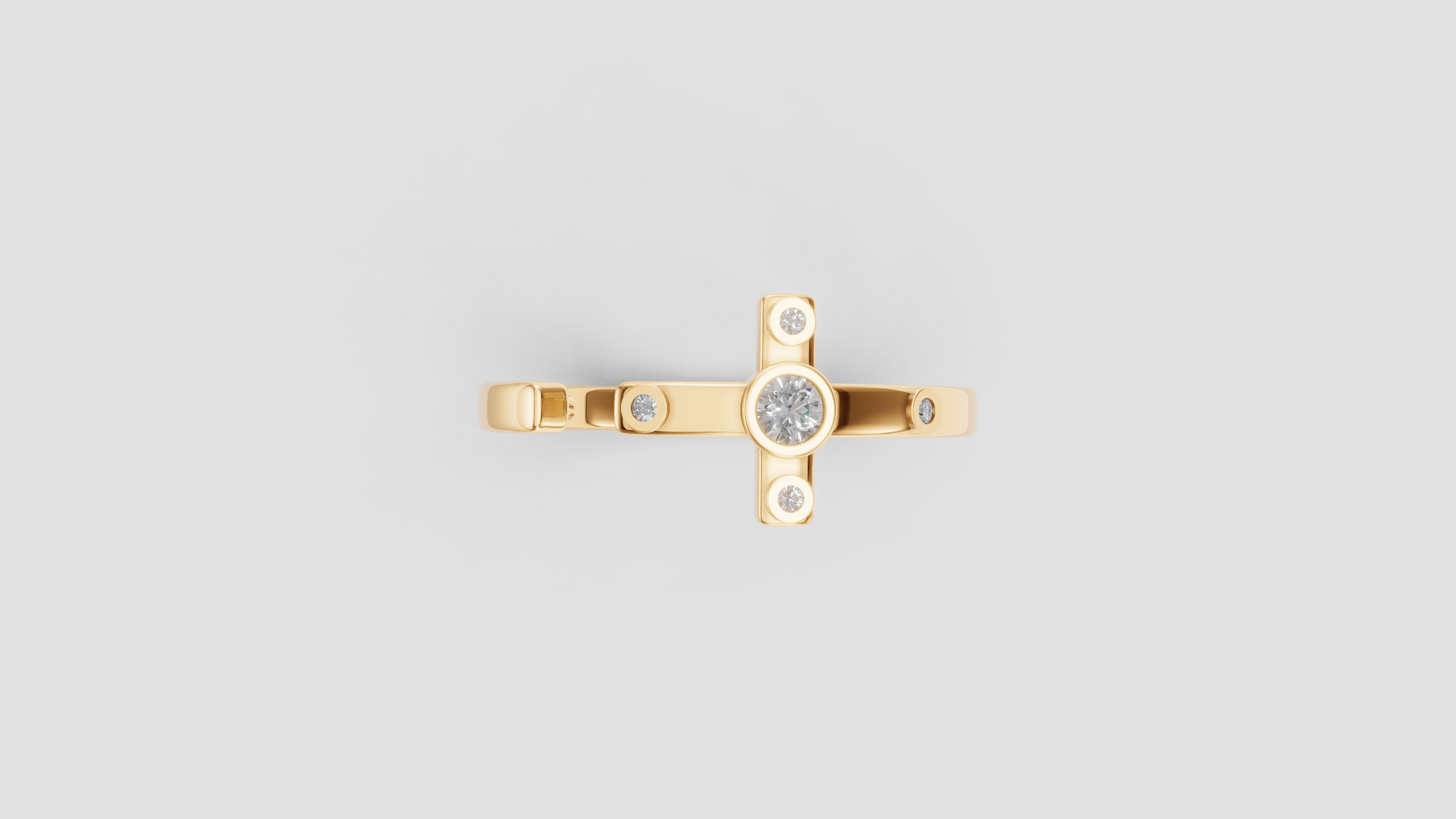 Anillo de Cruz con Banda Abierta