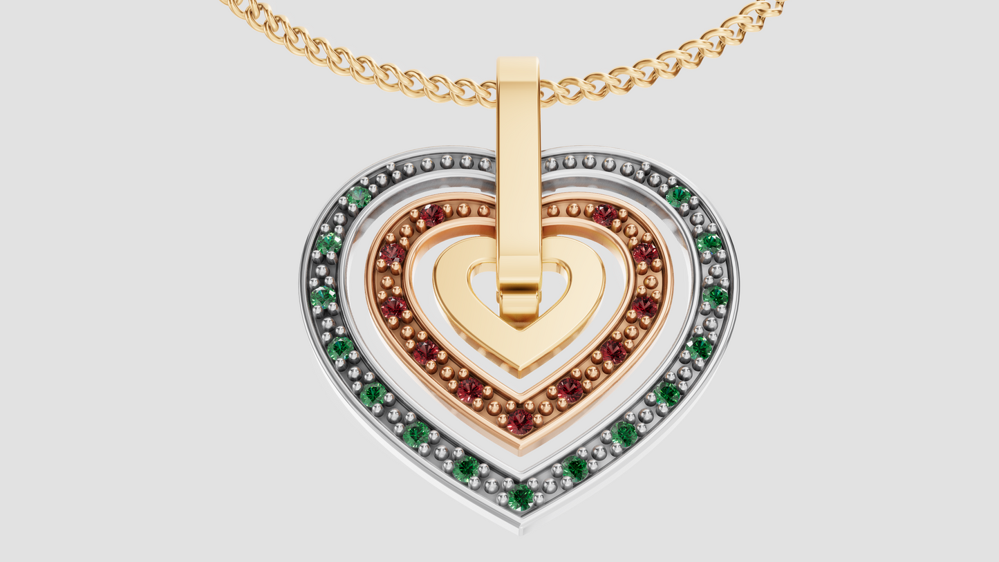 Colgante Tres Corazones Armable