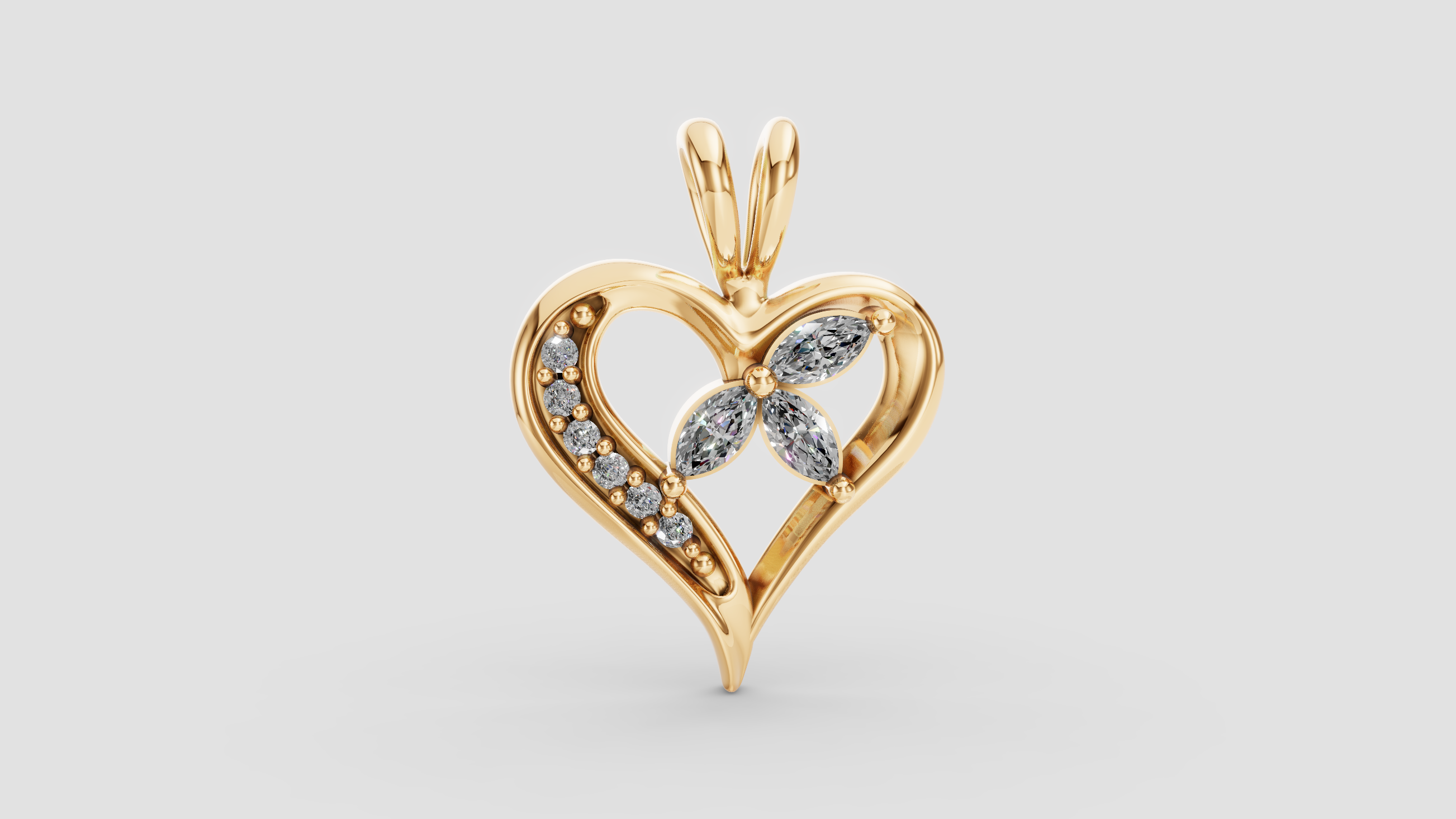 Colgante Corazón con Flor