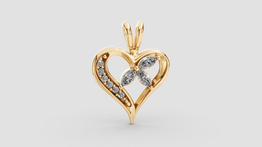 Colgante Corazón con Flor