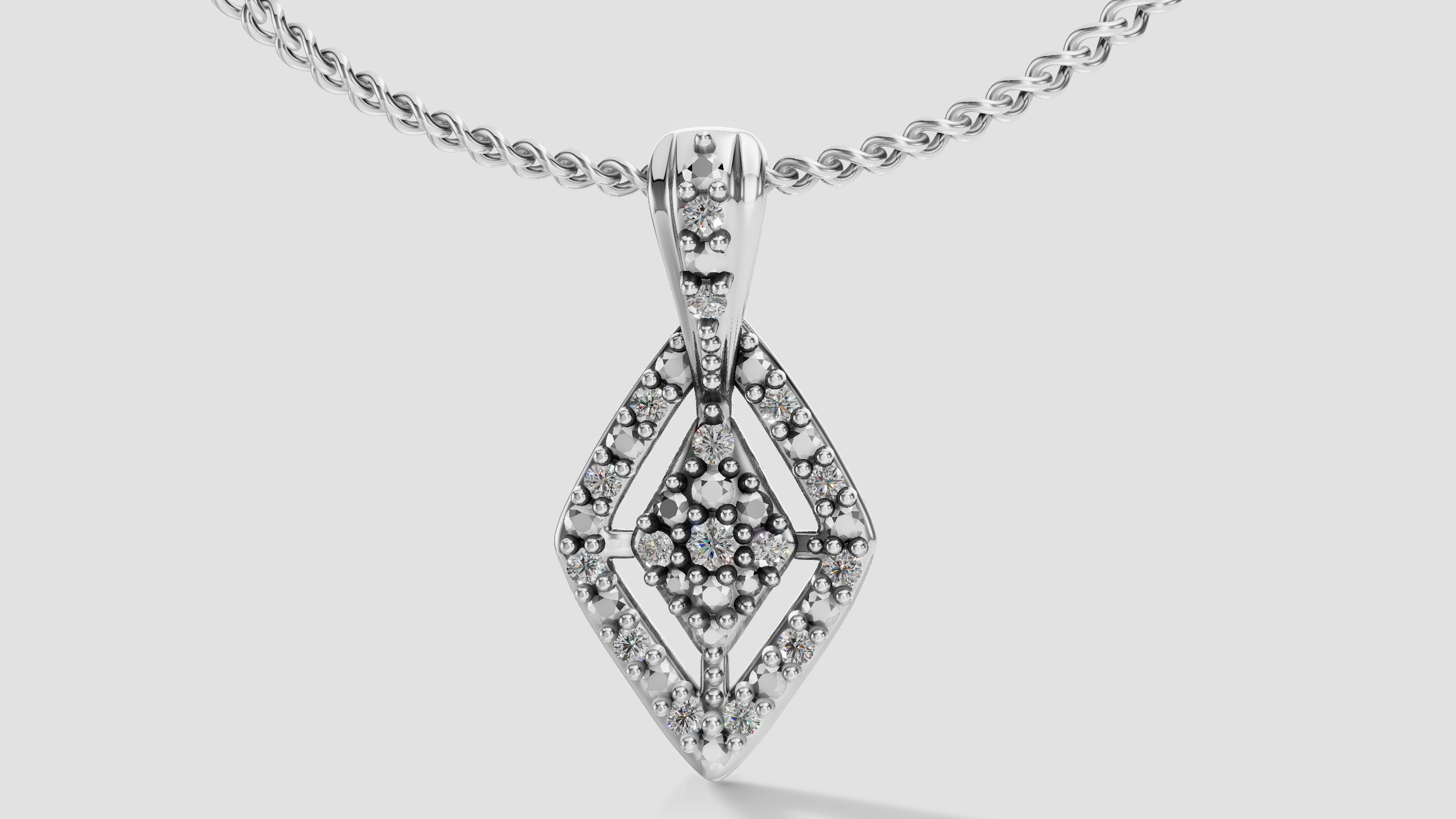 Colgante de Rombo con Diamantes