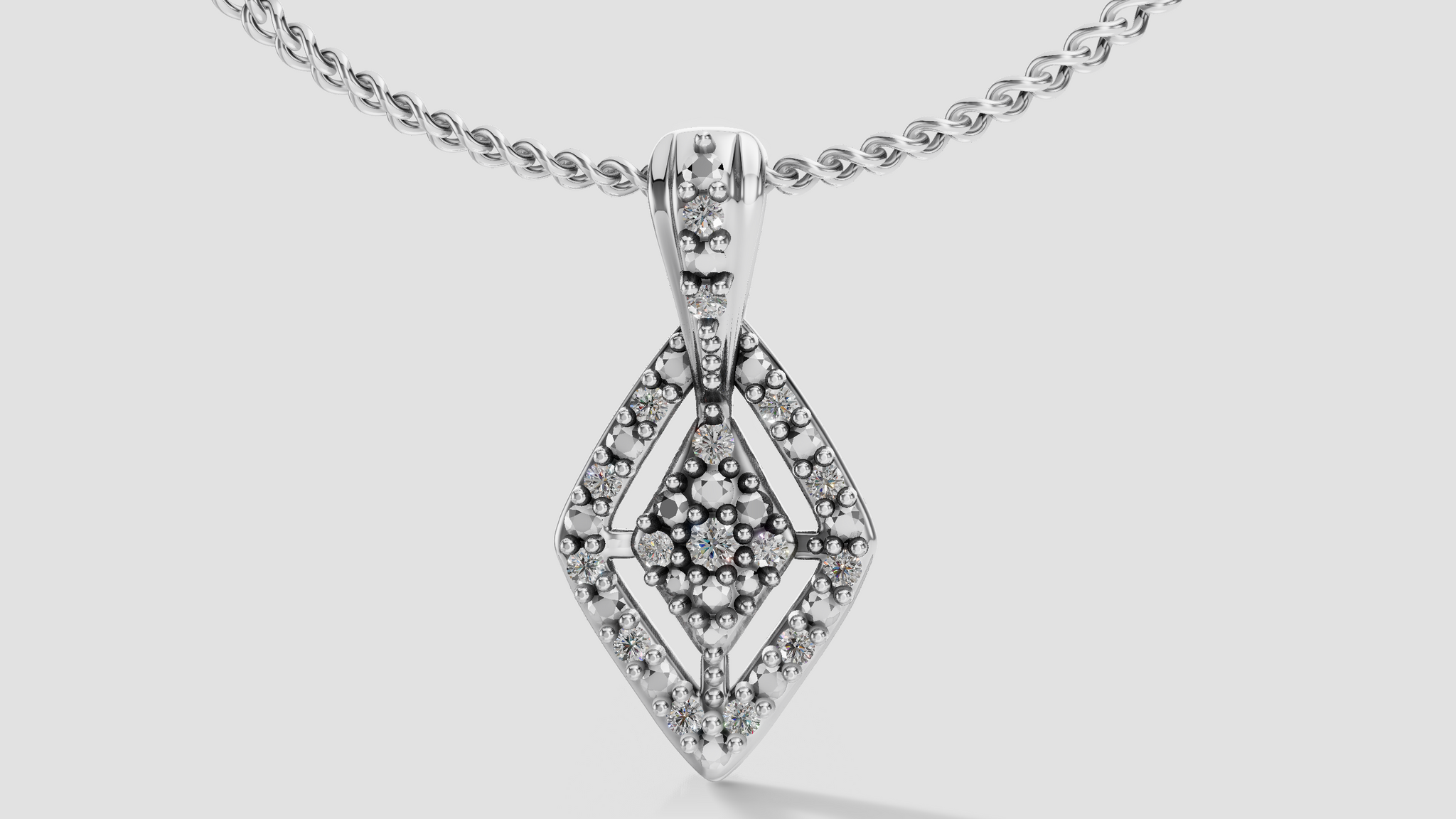 Colgante de Rombo con Diamantes