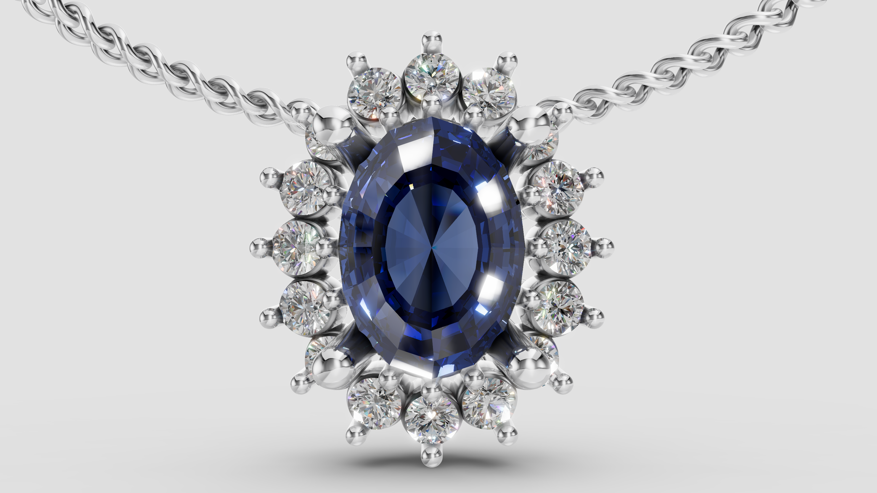 Colgante de Zafiro con Diamantes