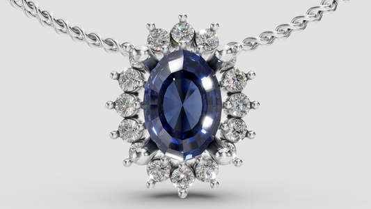 Colgante de Zafiro con Diamantes