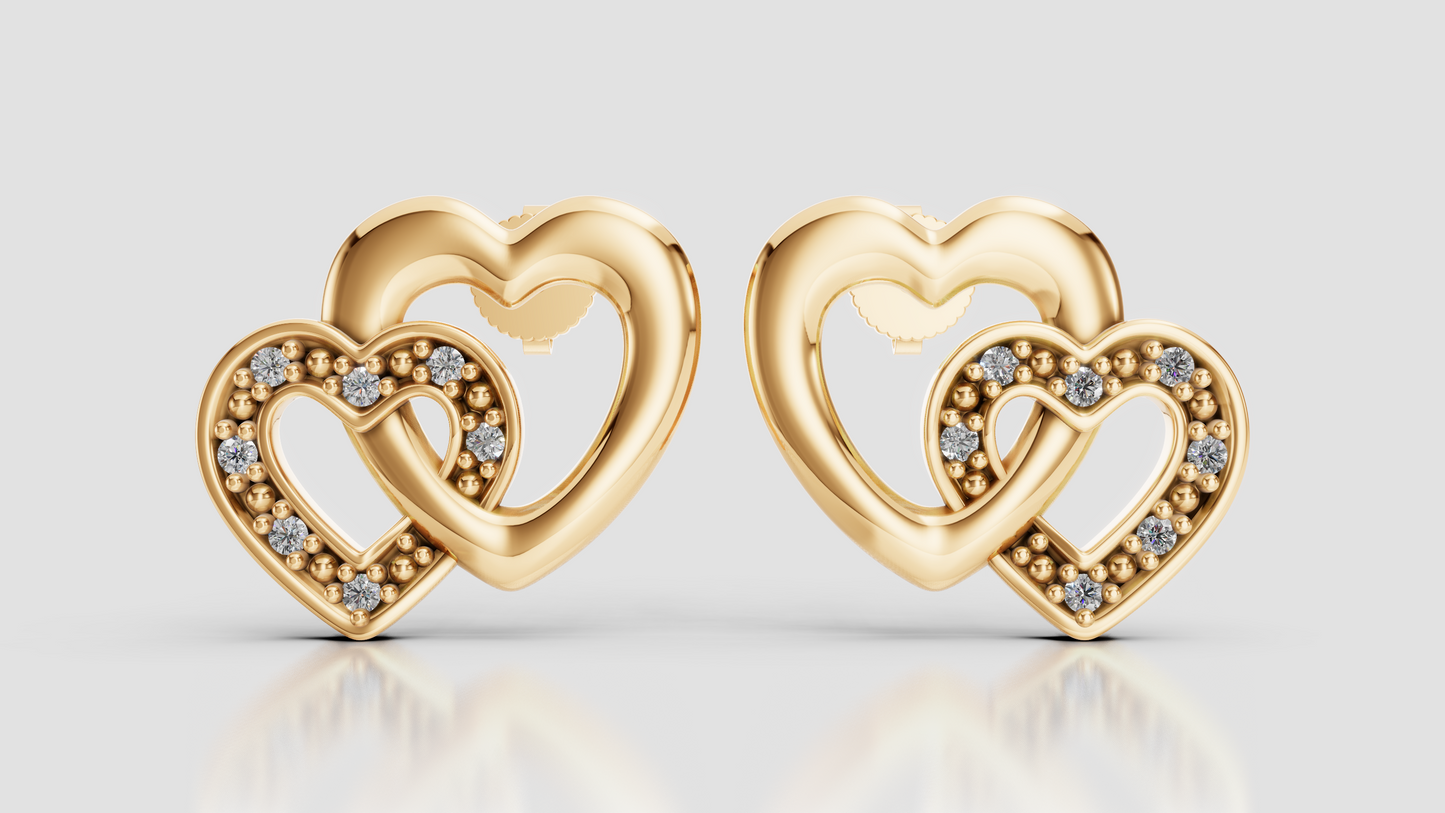 Aretes Corazones Unidos