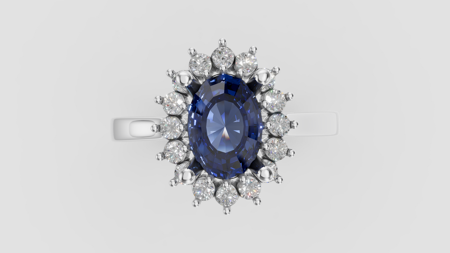 Sapphire Ring with Diamonds