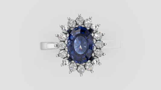 Sapphire Ring with Diamonds