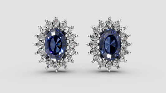 Aretes de Zafiro con Diamantes