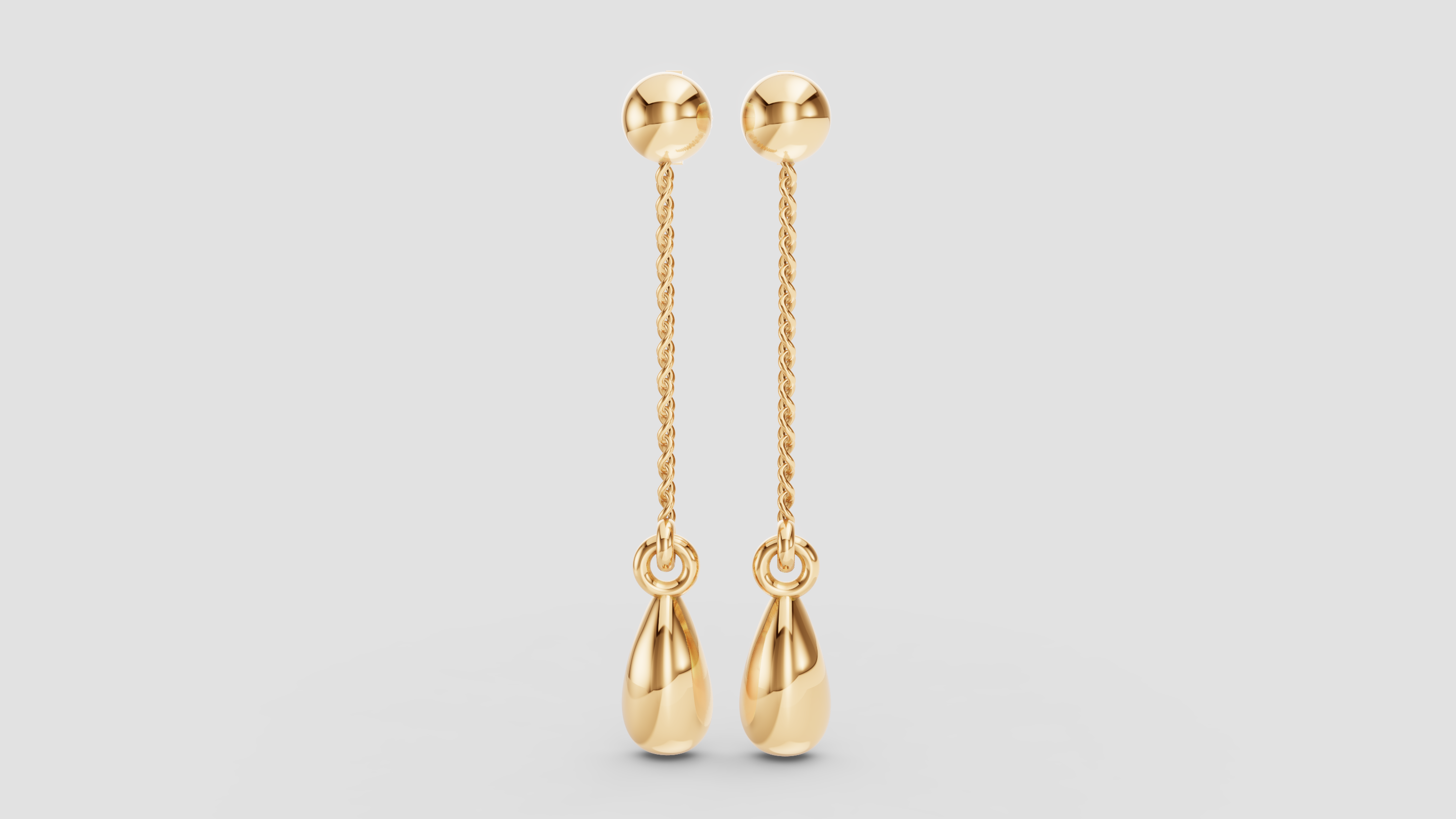 Drop Earrings with Chain
