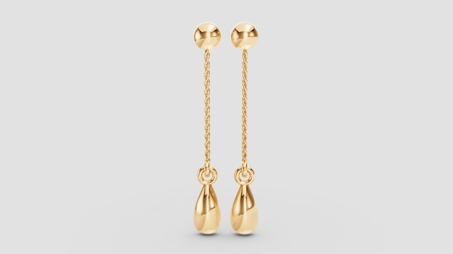 Drop Earrings with Chain