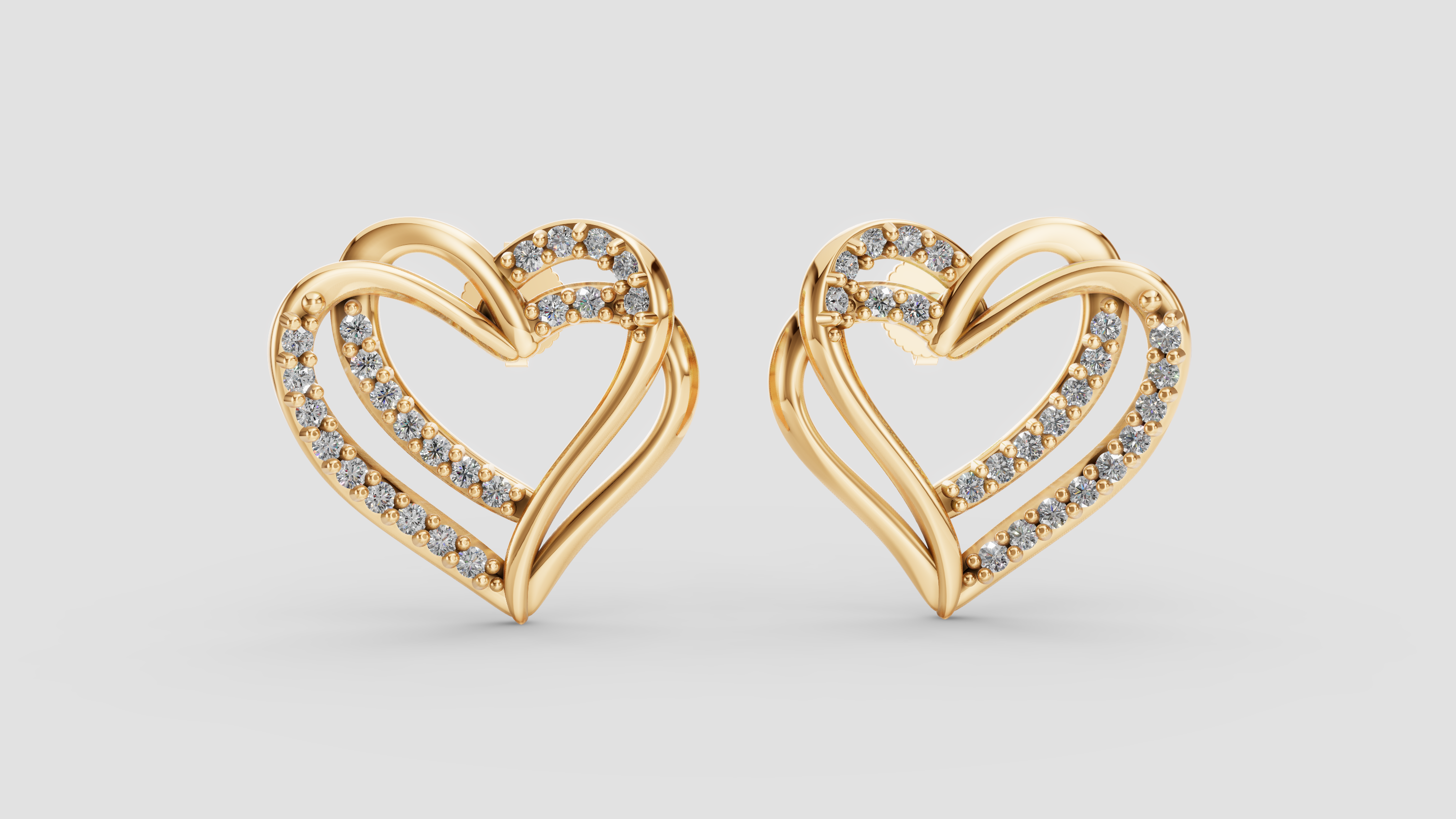 Crossed Heart Earrings