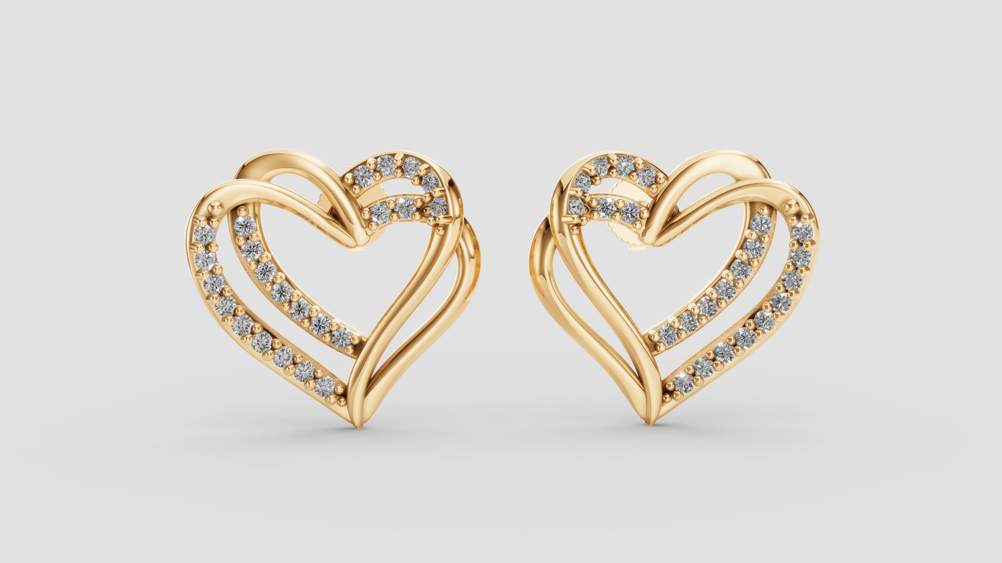 Crossed Heart Earrings