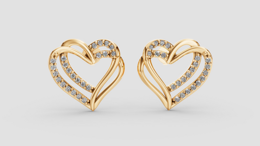 Aretes Corazones Cruzados