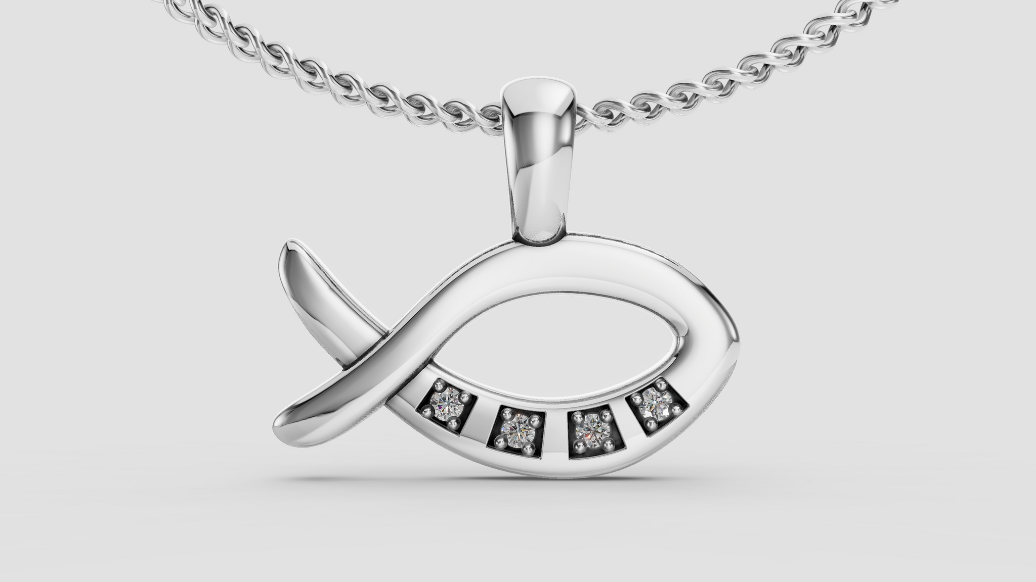 Colgante Ichthys con diamantes