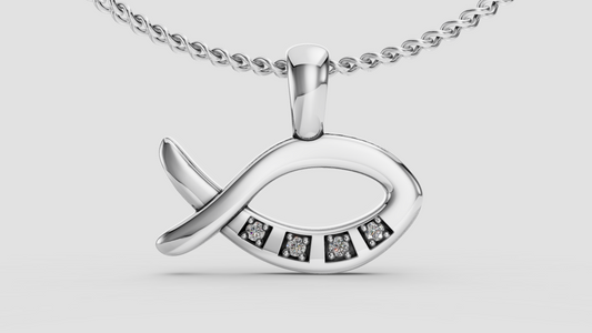Colgante Ichthys con diamantes