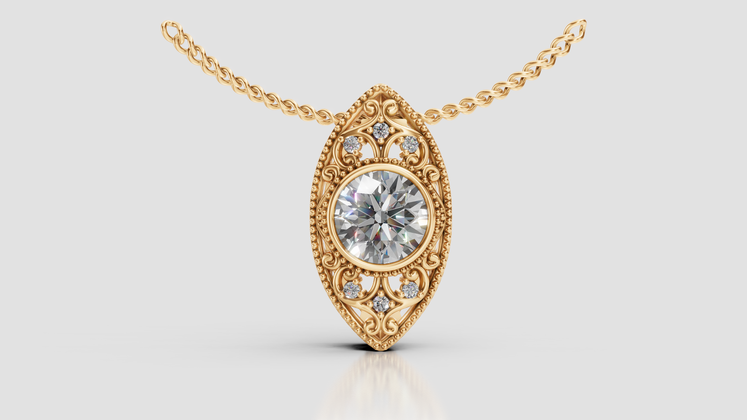 Colgante de Óvalo Calado Victoriano