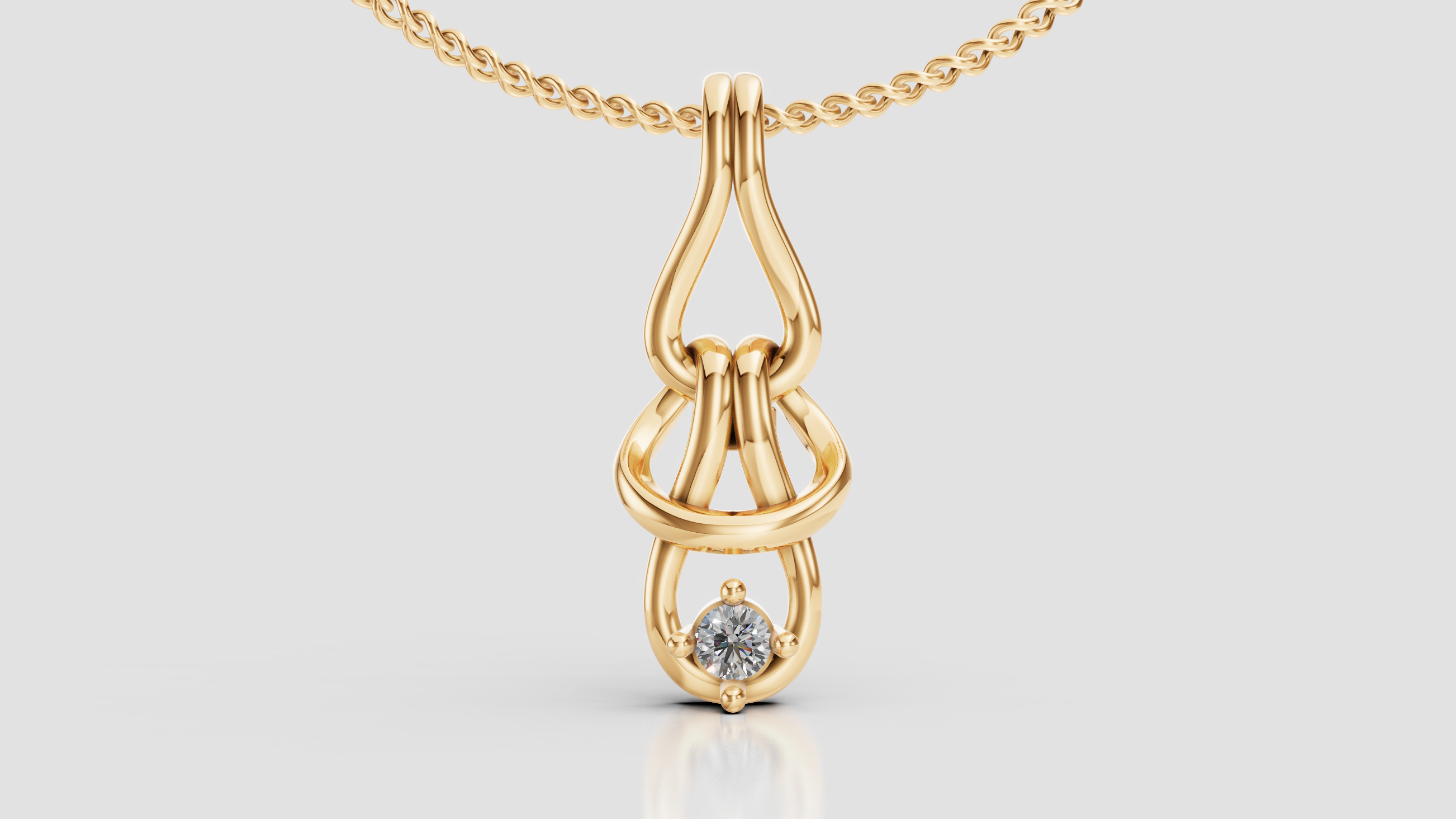 Colgante de Nudo con Diamante