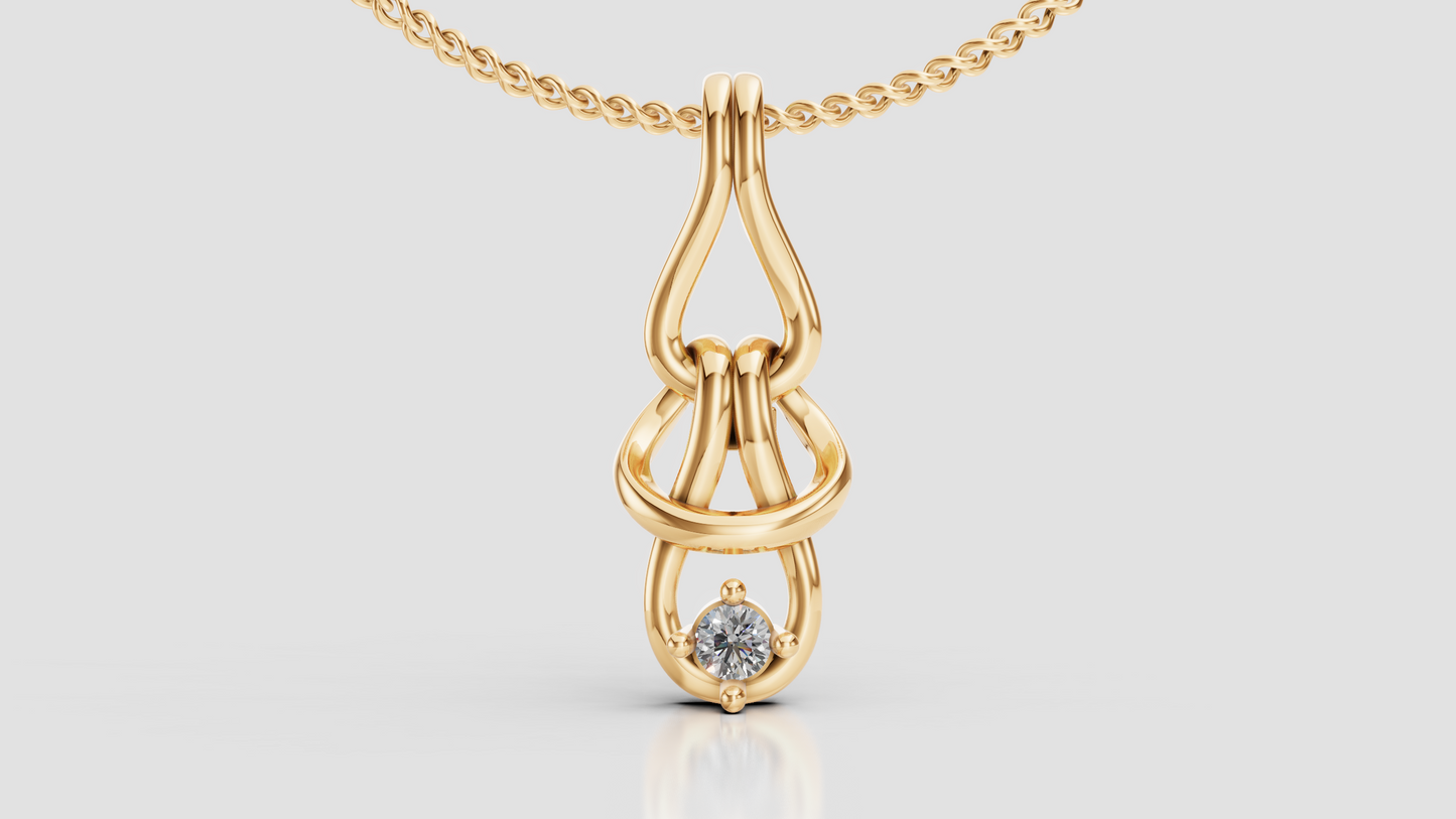 Colgante de Nudo con Diamante