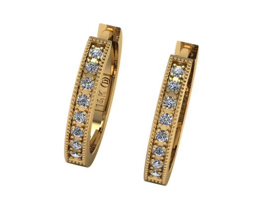 Arracadas Redondas Con Diamantes