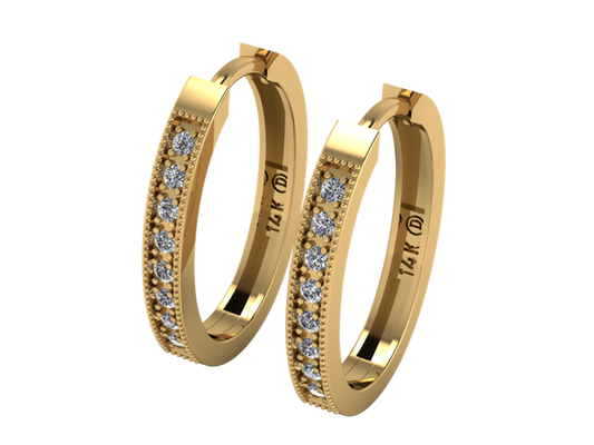 Arracadas Ovaladas con Diamantes