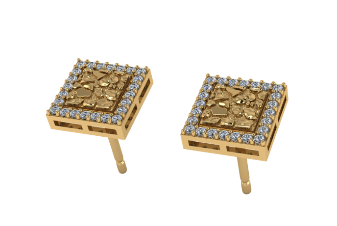 Aretes Nugget Cuadrados