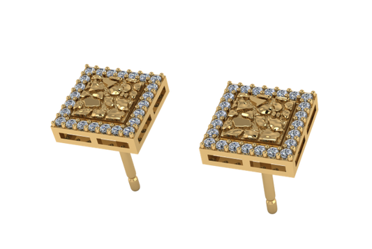 Aretes Nugget Cuadrados