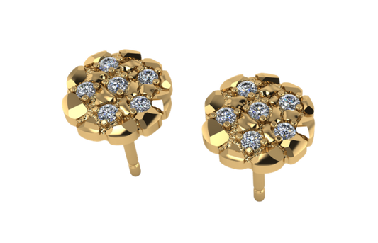 Aretes de Nugget con Diamantes